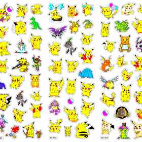 卡通动漫皮卡丘矢量图服装裁片T恤烫图印花花型素材