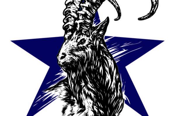 动物羚羊五角星背景印花矢量图服装裁片T恤烫图印花花型素材