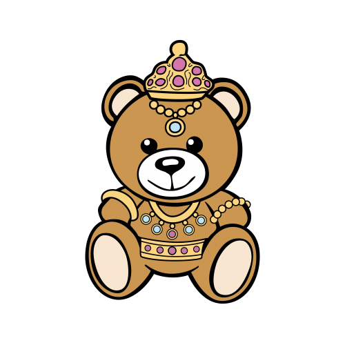 卡通莫斯奇诺熊印花矢量图服装裁片T恤烫图印花花型素材