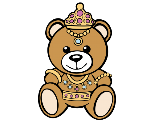 卡通莫斯奇诺熊印花矢量图服装裁片T恤烫图印花花型素材