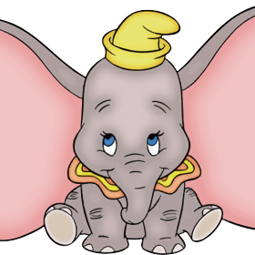 卡通动漫小飞象印花矢量图服装裁片T恤烫图印花花型素材