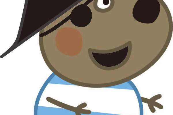 卡通动漫海盗小猪佩奇矢量图服装裁片T恤烫图印花花型素材