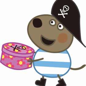 卡通动漫海盗小猪佩奇矢量图服装裁片T恤烫图印花花型素材