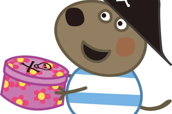 卡通动漫海盗小猪佩奇矢量图服装裁片T恤烫图印花花型素材