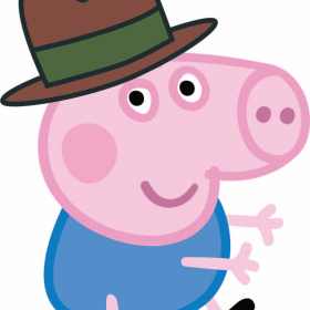 卡通动漫小猪佩奇矢量图服装裁片T恤烫图印花花型素材