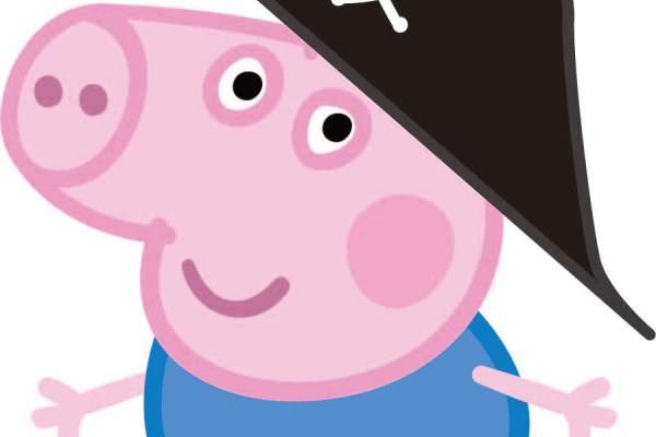 卡通动漫海盗小猪佩奇矢量图服装裁片T恤烫图印花花型素材