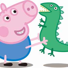 卡通动漫小猪佩奇怪兽印花矢量图服装裁片T恤烫图印花花型素材