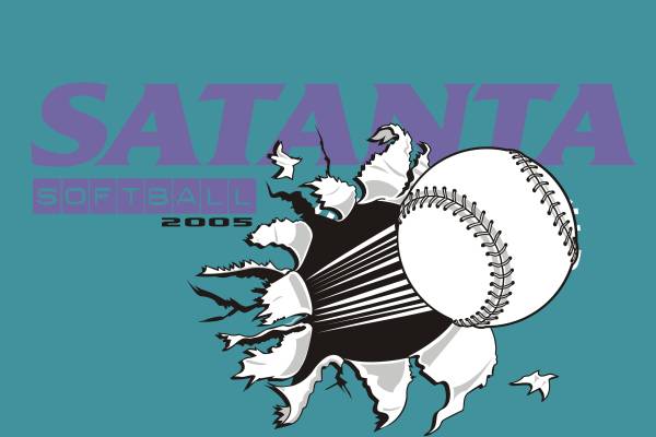 棒球字母印花矢量图服装裁片T恤烫图印花花型素材