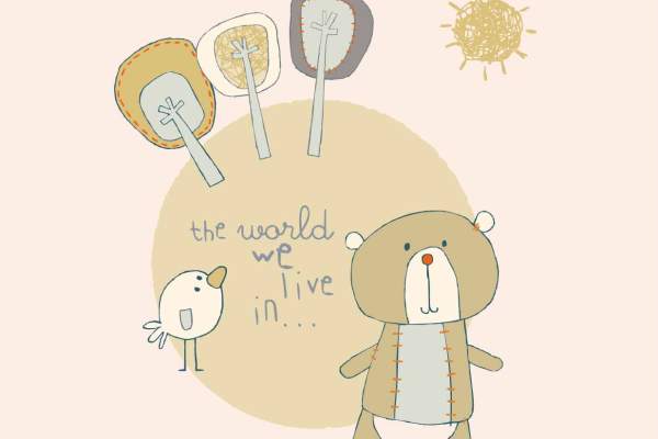 卡通小熊字母矢量图服装裁片T恤烫图印花花型素材