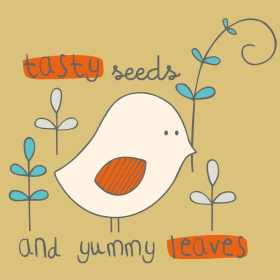 卡通小鸡植物字母矢量图儿童服装裁片T恤烫图印花花型素材