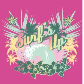 字母植物花卉矢量图服装裁片T恤烫图印花花型素材