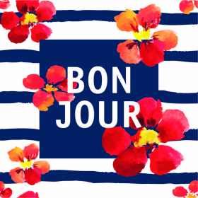 蓝白几何条子梅花字母矢量图服装裁片T恤烫图印花花型素材