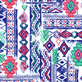 民族风几何图案拼接矢量图服装纺织面料水印数码印花金昌花型素材