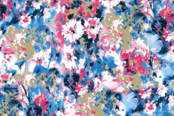 多彩涂鸦拼接花朵矢量图服装纺织面料水印数码印花金昌花型素材