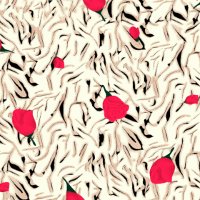 几何线条玫瑰花矢量图服装纺织面料水印数码印花金昌花型素材