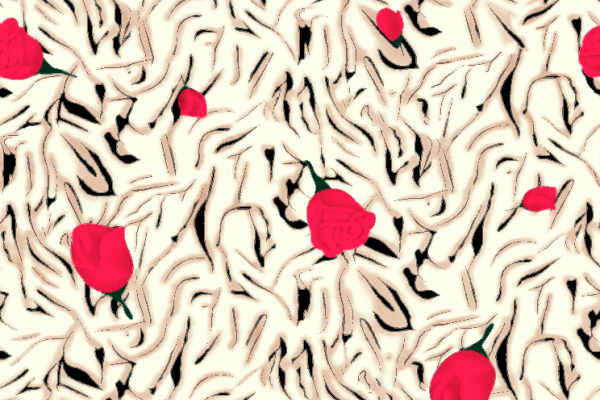 几何线条玫瑰花矢量图服装纺织面料水印数码印花金昌花型素材