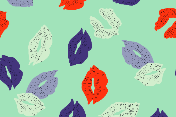 几何唇印印花矢量图服装纺织面料水印数码印花金昌花型素材