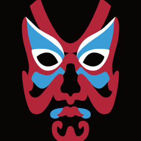 Faith Connexion 色块面具矢量图服装裁片T恤烫图印花花型素材