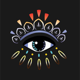 KENZO异域风情眼目矢量图服装裁片T恤烫图印花花型素材