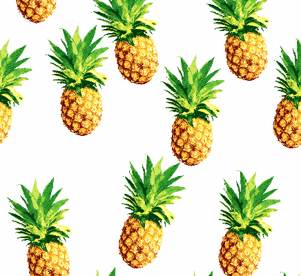 植物水果菠萝拼接印花矢量图服装纺织面料水印数码印花金昌花型素材
