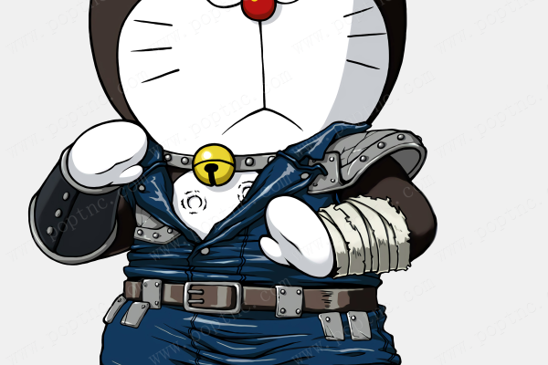 卡通哆啦A梦武士印花图案服装纺织裁片T恤烫图印花花型素材