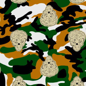 几何迷彩骷髅头矢量图服装纺织面料水印数码印花金昌花型素材