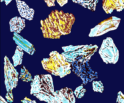 宝蓝色底几何图案拼接矢量图服装纺织面料水印数码印花金昌花型素材