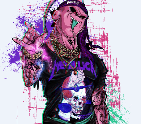 卡通人物几何字母涂鸦印花花型服装裁片T恤烫图印花花型素材