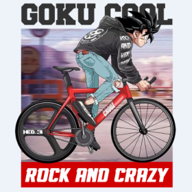 卡通动漫人物悟空字母自行车图案服装裁片T恤烫图印花花型素材