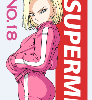 卡通动漫人物SUPERME字母图案服装裁片T恤烫图印花花型素材