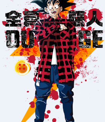 七龙珠悟空字母印花花型服装裁片T恤烫图印花花型素材