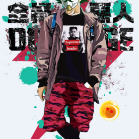 七龙珠悟空字母全员恶人印花花型服装裁片T恤烫图印花花型素材