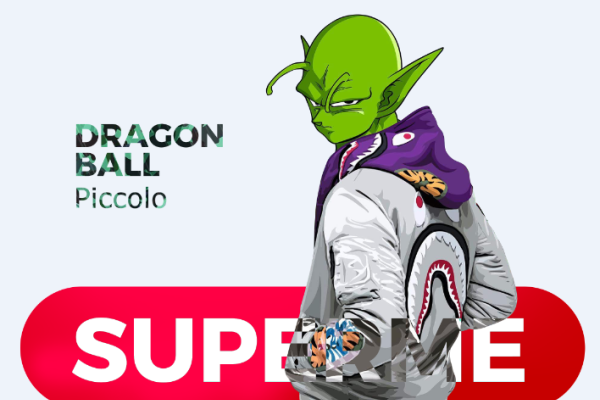 卡通动漫人物字母superme图案服装裁片T恤烫图印花花型素材