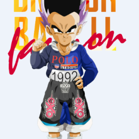 卡通动漫人物七龙珠字母图案服装裁片T恤烫图印花花型素材