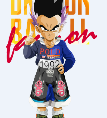 卡通动漫人物七龙珠字母图案服装裁片T恤烫图印花花型素材