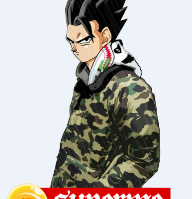 卡通动漫人物字母superme图案服装裁片T恤烫图印花花型素材