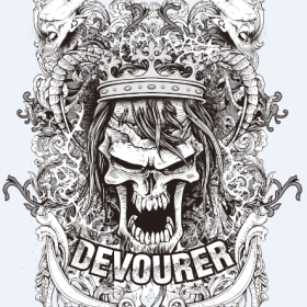 几何花纹拼接骷髅头图案服装裁片T恤烫图印花花型素材