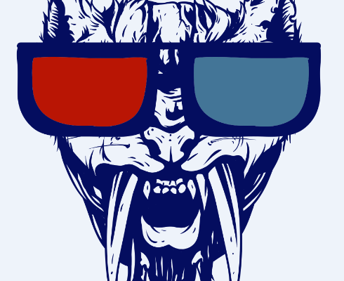 豹子墨镜图案服装裁片T恤烫图印花花型素材