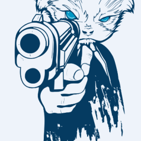 动物兔子枪械图案服装裁片T恤烫图印花花型素材