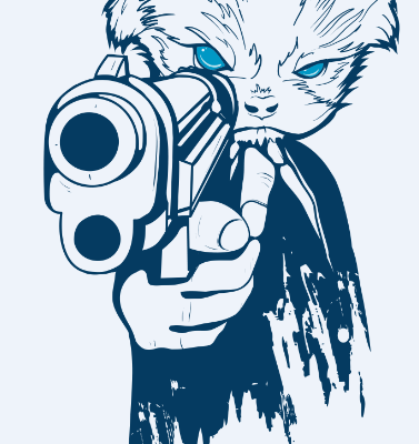 动物兔子枪械图案服装裁片T恤烫图印花花型素材