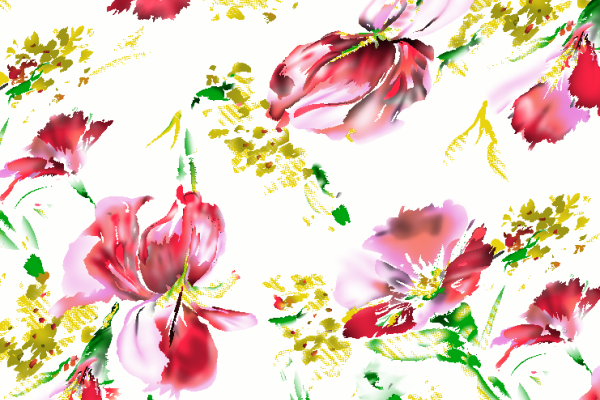 几何植物杜鹃花矢量图服装纺织面料水印数码印花金昌花型素材