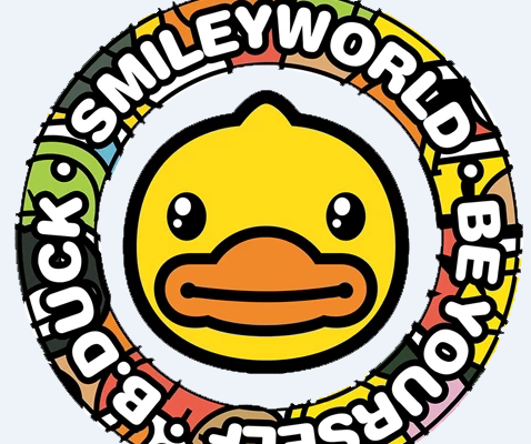 卡通动漫鸭子字母图案服装裁片T恤烫图印花花型素材