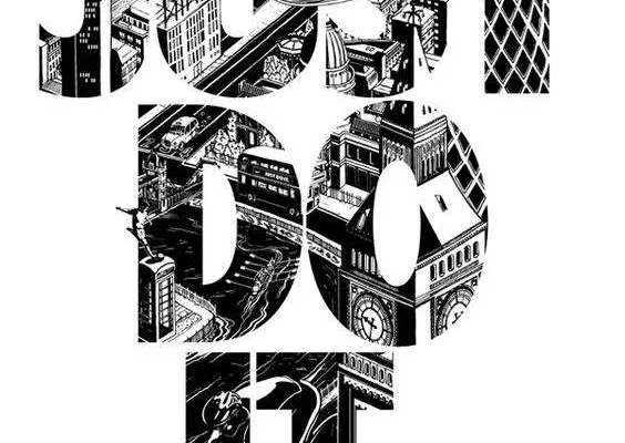 几何字母JUST DO IT图案服装裁片T恤烫图印花花花型素材
