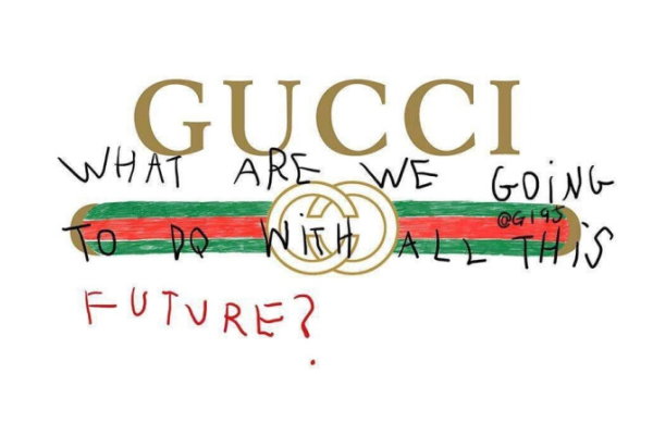 字母GUCCI涂鸦图案服装裁片T恤烫图印花花型素材