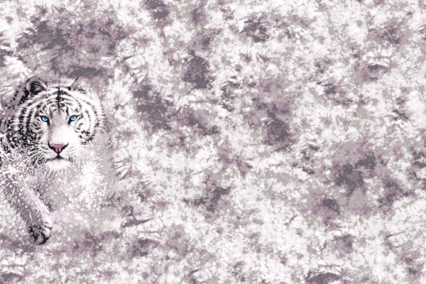 扎染风老虎头矢量图服装纺织印花花型金昌素材