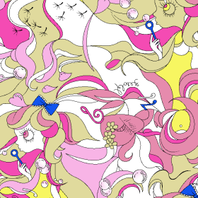 卡通小女孩泡泡矢量图服装纺织面料水印数码印花金昌花型素材