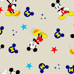 儿童卡通米老鼠五角星矢量图服装纺织面料水印数码印花金昌花型素材