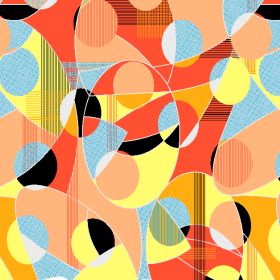 几何圆形线条拼接矢量图服装纺织面料水印数码印花金昌花型素材