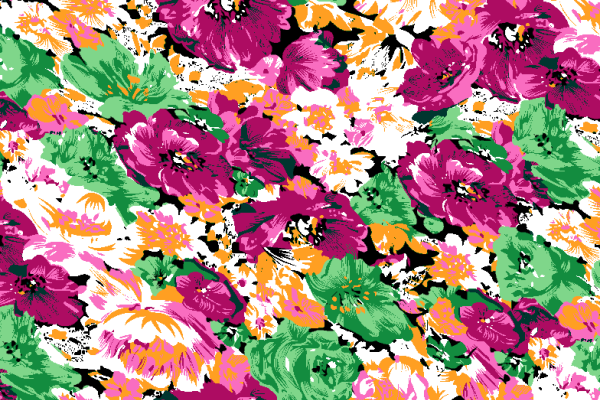 多彩牡丹花拼接矢量图服装纺织面料水印数码印花金昌花型素材