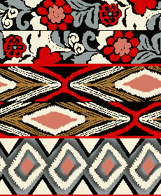 几何图案花朵拼接矢量图服装纺织面料水印数码印花金昌花型素材